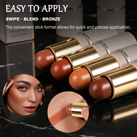 Stick bronzant de luxe 6 couleurs, texture crème, mélange parfait, pigment modulable, stick de maquillage bronzant pour le visage, pour peaux matures