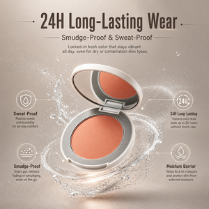 Private Label Vitality Oxygen Blush <b>Compact</b> Waterproof High Pigment Cheek Color Palette With Mirror For Daily <b>Makeup</b> - Product Image 2