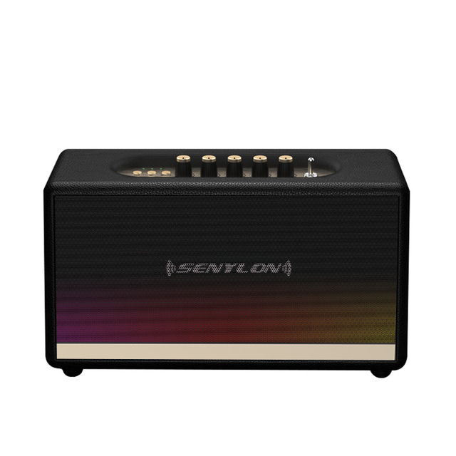 Retro Leather Wood for 5.3 Speaker with Deep Bass High-quality Stereo Sound NFC 5000-10000mAh Battery for Home Karaoke Use