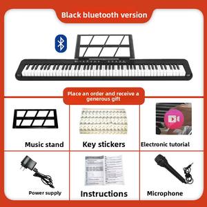 Piano électronique portable pliable 88 touches en plastique pour débutants, vente en gros d'usine, avec prise casque USB Type C 3,5 mm 200 - Product Image 4