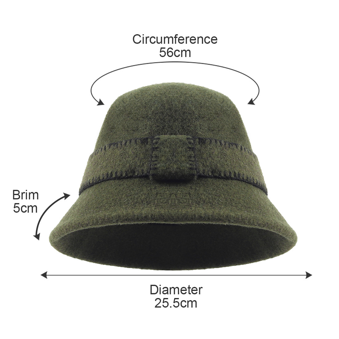 Vintage Felt Bowler Bucket Hat - Elegant 1920s Cloche display picture 1