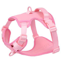 Harnais tactique de luxe pour chien en néoprène avec couche d'air, fonction de sécurité détachable, coton spatial, anneau en D coloré et réglable