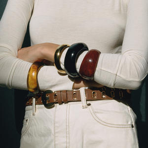 Bracciali da donna <span class=keywords><strong>JoJo</strong></span> di alta gamma, in acciaio inossidabile, con design irregolare e incastonatura a canale, stile Maillard discreto, alla moda e di tendenza internazionale - Product Image 5