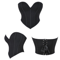 Haut Corset Bustier Femme Sexy Échancrure Cœur Court sans Bretelles avec Baleines Style Mariage