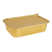 Passe au four épaissir les casseroles en étain grande taille gâteau/récipients à rôtir carré or jetable 3500ml feuille d'aluminium plateau de cuisson des aliments