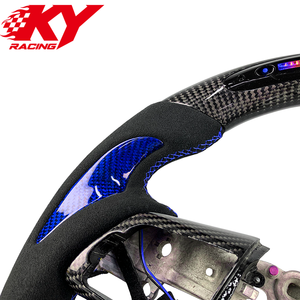 Volante deportivo de carreras estilo RPM, personalizado, de fibra de carbono y cuero sintético, con función de calefacción, para Kia Stinger Stinger GT - Product Image 2