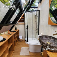 Tente de glamping en verre pyramidal préfabriquée RAXDOME 7M pour observation des étoiles, retraite et chambre d'hôtel