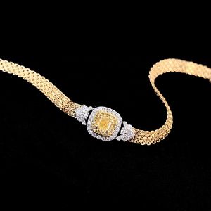 Xinfly Fine Jewelry Adjustable <b>Men</b> 18K Gold Hand Chain 0.45ct Yellow Diamond Telescopic Mesh Charm Wide Bracelet <b>for</b> <b>Men</b> - Product Image 3