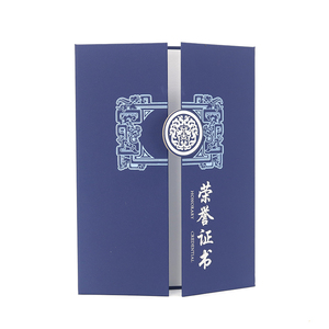 Cubierta Personalizada para Credencial <span class=keywords><strong>de</strong></span> Honor Plegable en Tres Partes, Porta Diplomas con Logotipo en Relieve - Product Image 1
