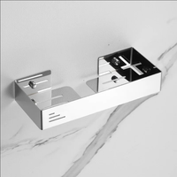 Étagère de douche murale en acier inoxydable SUS304 sans perçage avec fentes de drainage pour shampoing et savon