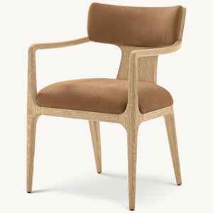 Sedie da Pranzo Moderne in Legno Massello <span class=keywords><strong>con</strong></span> Rivestimento in Tessuto, Poltroncine <span class=keywords><strong>con</strong></span> <span class=keywords><strong>Schienale</strong></span> per Interni - Product Image 5