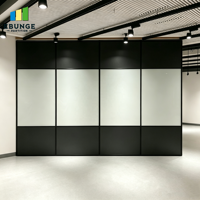 Cloison mobile acoustique en verre pour bureau, tableau blanc insonorisé, cloison amovible, système de cloisonnement coulissant pliable