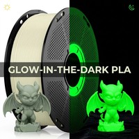 Filament PLA phosphorescent 1,75 mm pour impression 3D, précision +/-0,02 mm, 220°C/190°C, 250g, échantillons d'impression testés