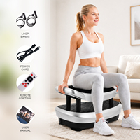 Plateforme vibrante d'exercice avec bandes de résistance pour la maison, perte de poids, exercice corporel et massage, multifonction verticale