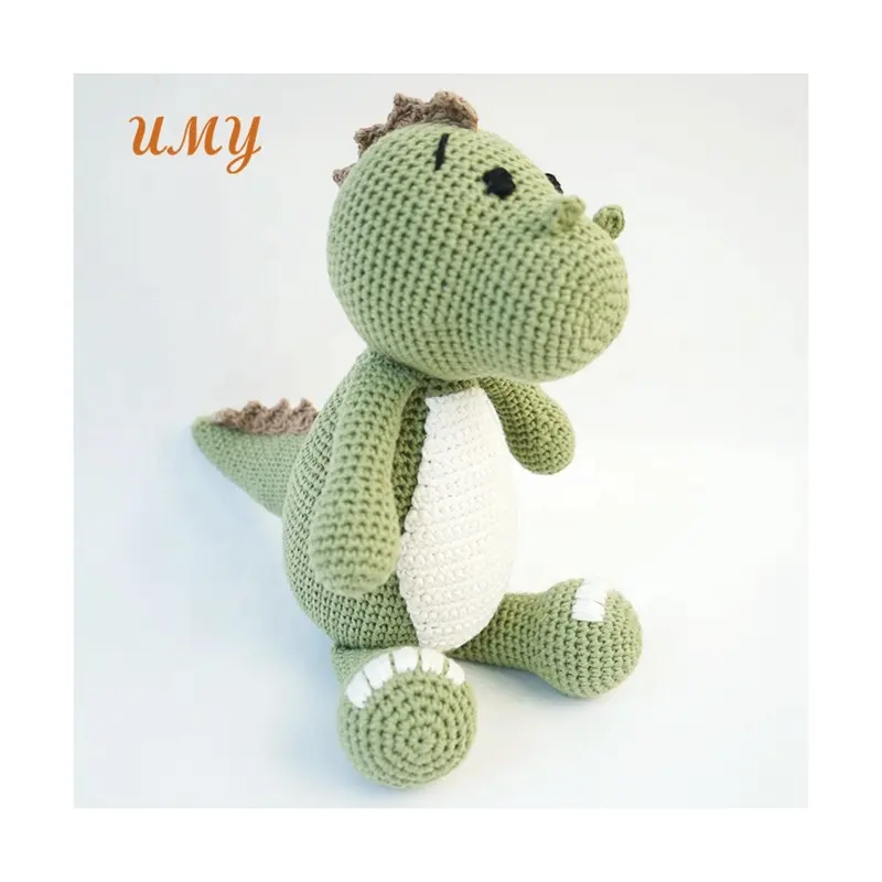 Amigurumi Handmade Dolls Soft Dragon Dinosaur Plush Soft Cuddly Toy Crochet Animals