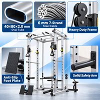 Station d'entraînement multifonctionnelle en aluminium pour la maison : Rack de musculation, Machine à croisement de câbles, Lat Pulldown, Support de Squat