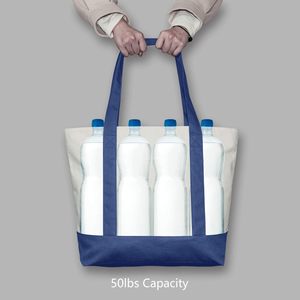 <span class=keywords><strong>Sac</strong></span> fourre-tout en toile avec poche extérieure, <span class=keywords><strong>sac</strong></span> <span class=keywords><strong>de</strong></span> courses réutilisable, fermeture éclair supérieure, essentiels quotidiens, origine Chine - Product Image 6