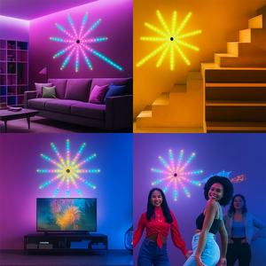 Kit d'éclairage mural flexible DIY à commande par application, synchronisation musicale, alimentation USB DC 5V, pour fête, décoration de chambre, feux d'artifice, lumières de feux d'artifice 5V - Product Image 6