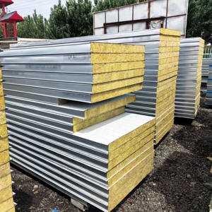 GUANGQIA Hot Sell <span class=keywords><strong>Panneau</strong></span> sandwich isolé en <span class=keywords><strong>laine</strong></span> <span class=keywords><strong>de</strong></span> <span class=keywords><strong>roche</strong></span> <span class=keywords><strong>de</strong></span> 100 <span class=keywords><strong>mm</strong></span> pour structure en acier Façade <span class=keywords><strong>de</strong></span> bâtiment - Product Image 4