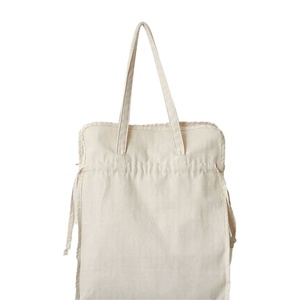 Wholesale Plain Fashion Shopping Zipper <b>Reusable</b> Blank Canvas Tote <b>Bag</b> Women Foldable Cotton Shopping <b>Bags</b> with Custom logo - Product Image 1