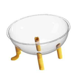Lit pour chat transparent en forme de bol avec pieds jaunes, stable pour chats, toutes saisons, lit de couchage universel pour animaux de compagnie - Product Image 5