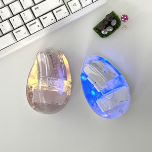 Droplet Wireless verticale <span class=keywords><strong>Mouse</strong></span> Bluetooth 2.4G Design ergonomico trasparente con retroilluminazione a LED RGB, ricaricabile, regolabile DPI - Product Image 1