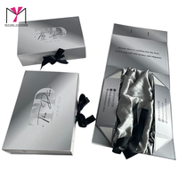 Coffret d'emballage rigide TD HAIR CO avec sacs à cordon et accessoires pour extensions de cheveux, design de logo personnalisé haut de gamme