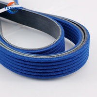 Courroie trapézoïdale en tissu bleu à haute friction, courroie de transmission nervurée colorée, courroie PK enveloppée pour machine d'impression