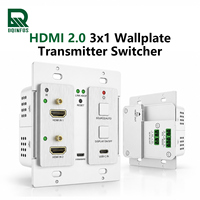 18G HDBaseT Wall Plate Extender Transmitter 70m POC Over CAT6 VGA Wall Panel Adapter untuk Ruang Konferensi, Ruang Kelas, Kantor