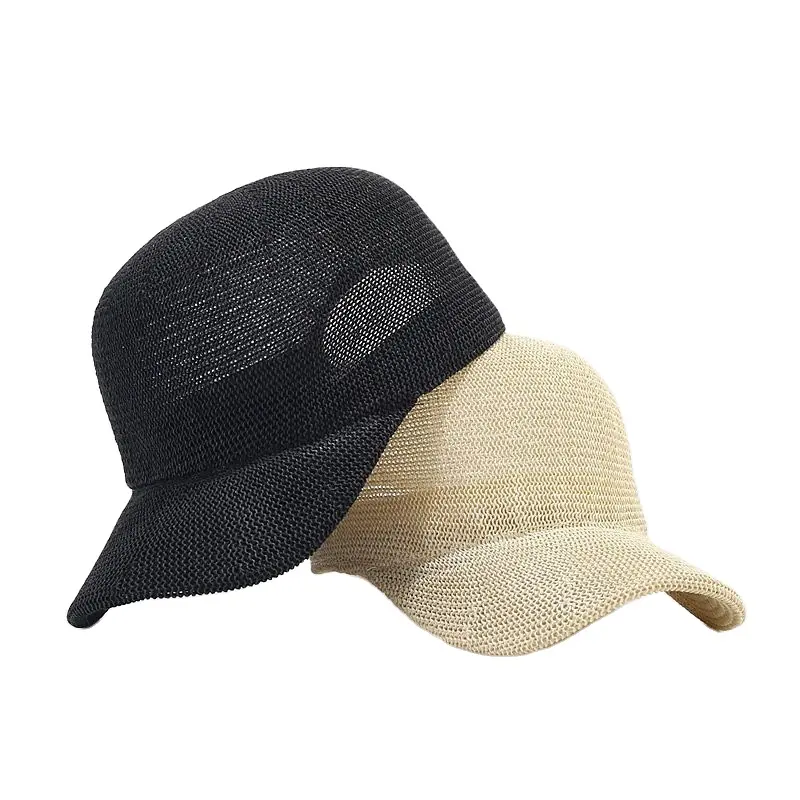2023 respirant extérieur papier pour femmes hommes paille soleil chapeaux couleur unie réglable ombre plage visière paille Baseball chapeau
