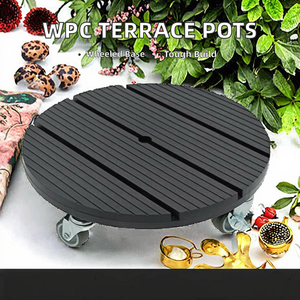 Pots à fleurs en WPC ronds et carrés composites personnalisés, design contemporain, jardinières <span class=keywords><strong>de</strong></span> <span class=keywords><strong>terrasse</strong></span> avec base à poulie pour une utilisation intérieure et extérieure - Product Image 2