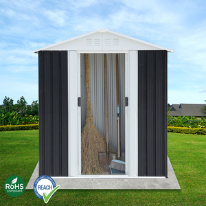 Abri de jardin en acier galvanisé pour rangement de matériel, vélos, etc. avec <span class=keywords><strong>porte</strong></span>, 5*3 pieds - Product Image 1