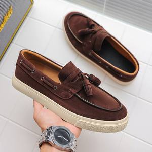 Scarpe da barca a punta di Design di lusso per uomo italia nappe Slip-on mocassini formali a basso prezzo per la fabbrica di Wenzhou personalizzi Sneaker - Product Image 4