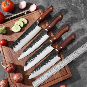 Hand-forged hammered pattern household meat cleaver <b>kitchen</b> <b>knife</b> <b>sharp</b> cooking chef's <b>knife</b> messer set - Product Image 1