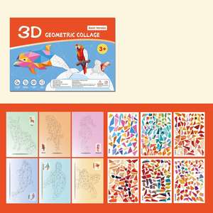 Kids Birthday Gift Boys Girls Book Craft 3D Geometric Animals Sticker by Number - Product Image 3