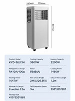 Climatiseur électrique portable en plastique, unité de refroidissement mobile pour la maison, la voiture, le camping-car et l'extérieur, avec prises US et AU