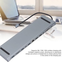 Hub USB C 12 en 1 avec HDTV 4K VGA SD TF 100W PD, station d'accueil Type C pour ordinateur portable Macbook Surface Samsung