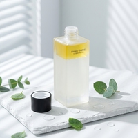 Bouteille en plastique PET carrée de 100 à 500 ml avec tête de pompe haut de gamme, couleur dégradée, idéale pour l'huile de douche, le shampoing et le gel douche