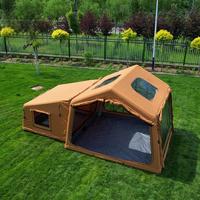 Tente de camping familiale de luxe, résistante aux intempéries, en coton, gonflable, avec deux chambres, en vente directe d'usine