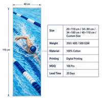 Serviette de sport en coton 100% personnalisée avec impression numérique, bordure cousue durable, haute qualité