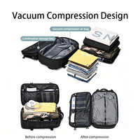 Sac à dos multifonctionnel à compression sous vide avec compartiments multiples, système MOLLE, résistant à l'eau, pour voyages d'affaires et activités de plein air