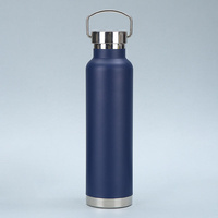 Bouteille isotherme classique personnalisée en acier inoxydable de 650 ml avec poignée métallique, isolation thermique de 6 à 12 heures, écologique