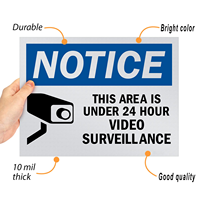 Panneau d'alerte de sécurité extérieur étanche en PVC avec option de taille personnalisée, avertissement vidéo audacieux et dissuasion des crimes