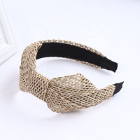 Vente flash : Accessoires pour cheveux pour filles, bandeau en paille de raphia, nœud papillon tendance, large bandeau pour femmes