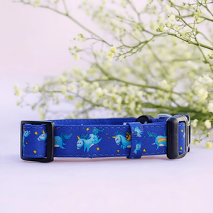 Marineblaues Einhorn-Hundehalsband, verstellbares Halsband aus Segeltuch und Neopren für Komfort und Stil, Haustierhalsband für alle Rassen - Product Image 3