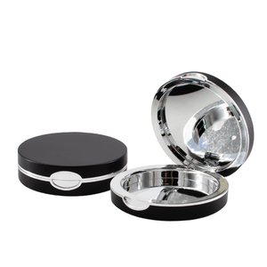 Tùy Chỉnh Rỗng Đen Bạc Vàng Trang Điểm Từ Nhựa Rỗng Blush Nhỏ Gọn Powder Trường Hợp Ép Bột Container Bao Bì - Product Image 1