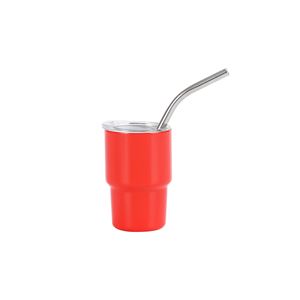 Mini-gobelet isotherme en acier inoxydable couleur pastel, portable avec paille métallique pour utilisation en voiture - Product Image 4