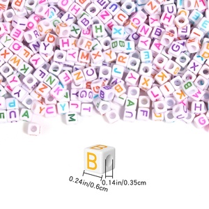 Venta al por Mayor de <span class=keywords><strong>Cuentas</strong></span> Acrílicas Cuadradas de 6x6mm <span class=keywords><strong>con</strong></span> <span class=keywords><strong>Letras</strong></span> Individuales, Base Blanca, 26 <span class=keywords><strong>Letras</strong></span> Coloridas <span class=keywords><strong>para</strong></span> Hacer <span class=keywords><strong>Pulseras</strong></span>, Accesorios Pequeños - Product Image 4