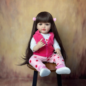 Muñeca Reborn NPK de 55 cm, cuerpo totalmente de plástico, muñeca realista con ropa tejida y accesorios para coleccionistas y regalos. - Product Image 3