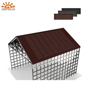 철강 건설 건물 태양 전지 패널 지붕 타일 경량 지붕을위한 돌 코팅 지붕 타일
